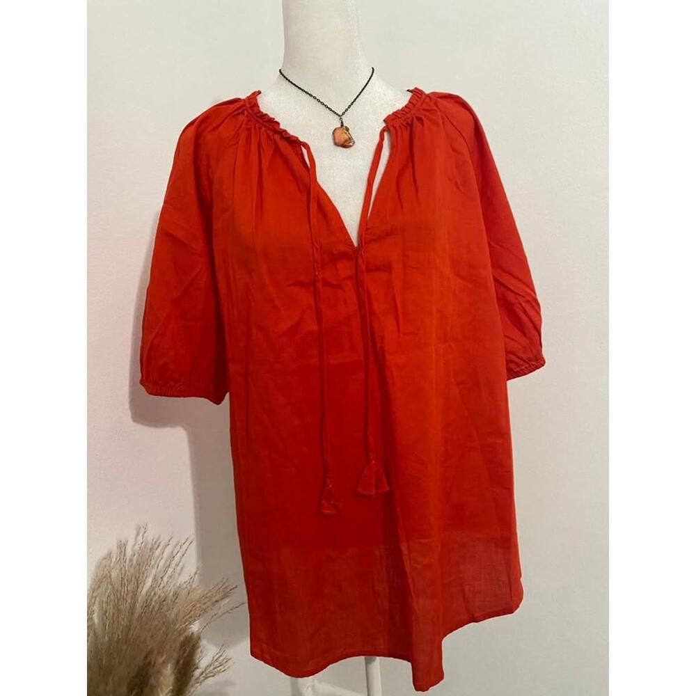 Knox Rose- Orange Bohemian Blouse -XL- New (0259)
